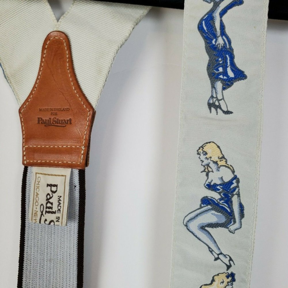 Vintage Paul Stuart Mens Suspenders Braces Pinup - Picture 2 of 5